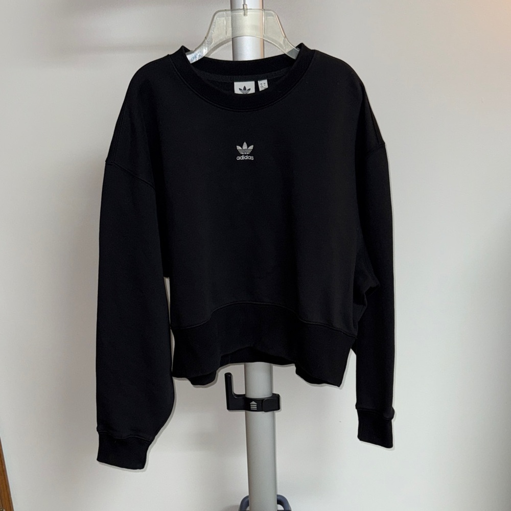 Adidas Black Women's Cropped Sweatshirt, Sz Small EUC